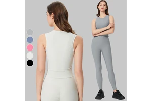 New Arrival Soft High Elastic Ribbed Yoga Vest With Cup Thread Collects Shockproof Running Fitness Top for Women