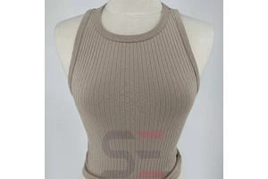 Customized Casual Women T-shirt Slim Fit Short Sleeve O Neck Built-in Bra Ladies Gym Top Yoga Shirt Women Rib Crop Tank Top