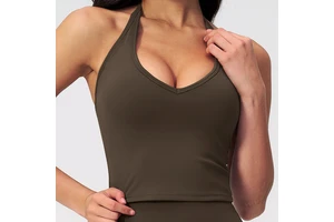 Women's Breathable Lightweight Athletic V-Neck Sports Tank Top for Yoga Workout Fitness Activewear Solid Color