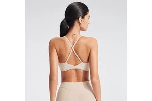 Women Deep V Sports Bra Adjustable Strap High Support Breathable Workout Yoga Fitness Gym Athletic Top