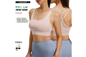 Wholesale New Cross Back Sports Bra Shockproof Push up Sexy Backless Integrated Tank Top Women Yoga Top for Fitness Workout
