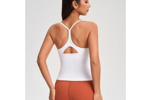 Custom Logo White Tank Top Comfortable Fabric Full Length Tank Tops Women Workout Gym Fitness Wear Yoga Top Vest