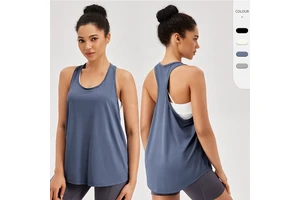 Custom Women's Loose Fit Running Vest Breathable Racer Back Yoga Tank Tops Cooling Sleeveless Workout Gym Shirts