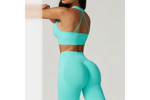 Women's Low-Impact Yoga Sports Bra Breathable Sweat-Wicking Stretchy Workout Top with Reversible Print Four-Way Stretch