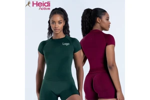 New Design Casual Wear Seamless Sports Top Comfortable High-Elastic Moisture Wicking Short Sleeve Women Fitness Yoga Top