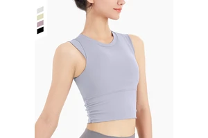 Lined Mesh Design Breathable Gym Running Fitness Sleeveless Women Yoga Top Double Layer Yoga Activewear Slim Fit tank Top