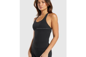 Outdoor Women's Short Front Logo High Quality Anti-Pilling Durable Quick Dry Breathable Eco-Friendly Spandex/Polyester Tank Top