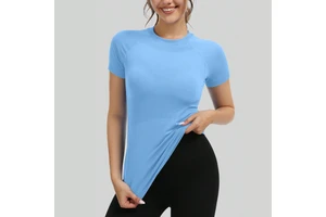 Workout Shirts for Women, Workout Tops for Women, Yoga Short Sleeve Shirts Soft Seamless Gym Shirts