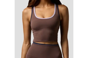 Workout Contrasting Colors Leisurewear High Elasticity Recycled Fabric Pilates Women Yoga Tank Top Gym Fitness Wearing