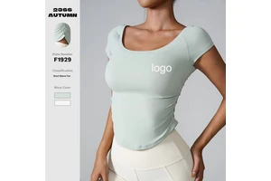 INS Tight-Fit for Solid Quick-Drying Short-Sleeve Sports Running Training Yoga Wear Women's Simple Thin Bare-Feel Top