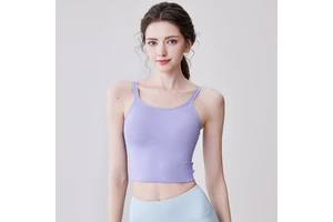Women's Eco-Friendly Reversible Yoga Vest Fast-Drying Plus Size Soft Gym Print Breathable Seamless Sports Bra Top