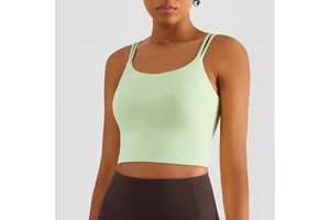 New Arrival Custom logo Women Slim Double Shoulder Strap Yoga Vest tank Top Backless Sports Yoga Bra for Women