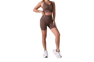 Modern Womens Crop Top and Shorts Fitness Set Breathable Activewear for Yoga Gym Exercise and Casual Daily Wear