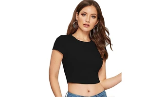 Ladies Fashion Women Fitness Crop Tops Running Fitness Built in Bra Sports Shirts Gym Yoga Bra Vest Active Wear Top Shirt