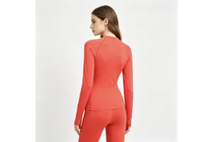 Women's Long Sleeve Nylon Rash Guard Shirts with Sun Protection Breathable & Quick Dry for Hiking Fishing Workout Yoga & Pilates