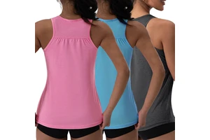 Custom logo Women's Summer Round Neck Sports Tops Muscle Shirt Quick Dry Loose Casual Running Workout Gym Yoga Suit