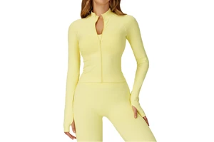 Wholesale Running Stand Collar Zipper Windproof Quick Dry Four Way Stretch Slim Fit Women Yoga Jacket Tank Top