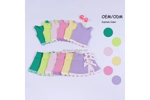 Girls Yoga Sleeveless Tank Skirt Set With Bow Detail Built In Shorts Sweet Casual Fast Shipping Customizable