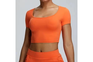 New High Quality Hot Sale Short Sleeve Tight Breathable Running Sports Fitness Top Fitness & Yoga Wear for Women