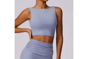Custom Quick Dry Elegant Smooth Workout Sports Bra Backless Low Cutout Women Fitness Yoga Crop Tank Tops for Women