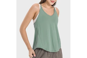Women's 2025 Strappy Top Gym Yoga Tank Custom Logo Soft Quick Dry Overalls Breathable Plain Solid Stylish Strap Design