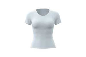 JYMD170/New Arrival Peach-Color Solid Basic V-Neck Short-Sleeve Spandex/Polyester Breathable Slim-Fit Yoga Top Sports Fitness