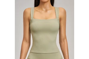 Yoga tank Top with Built in Pads High Stretch High Elastic square Neck Outfit Beautiful Back Fitness Sports Vest for Women