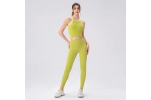 Women's Round Neck Yoga Vest for Outdoor Wear Running and Fitness H-shaped Back Vest Nude Feeling Breathable Sports Bra