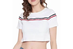 Bulk Supply Women Crop Top T Shirt Trending Design Casual Summer Fashion Breathable Lightweight Comfort Fit