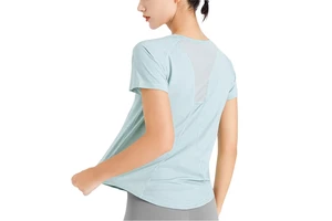 Women's Gym Shirts Short Sleeve Lightweight Quick Dry Sports T-Shirt Back Mesh Loose Fit Workout Yoga Tops for Ladies