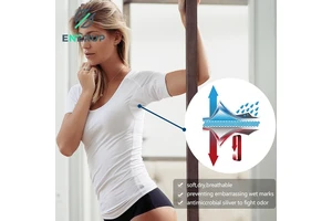 Business Elite 100% Cotton Sweatproof Undershirt High Absorbency Professional Office Daily Travel Wear Hyperhidrosis Solution