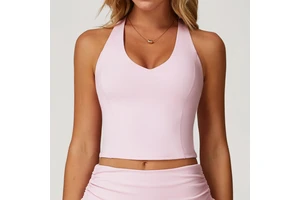 Summer High Quality Breathable Quick Dry Spandex Nylon Tank Top Racerback Solid Sleeveless Casual Sports Yoga Women's Tank Tops