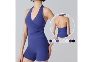 Custom Logo Braathable Cross V Neck Halter Sports Yoga Vest Bra Sexy Fitness Tops Ropa Deportiva Tank Tops for Fitness Wear