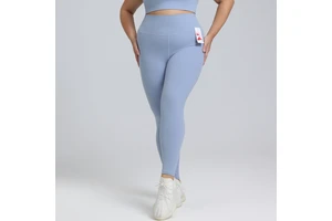 Custom Logo Women's High Elastic Waist Solid Full Length Plus Size Wrinkle-Resistant Spandex/Nylon Yoga Leggings Sets Activewear