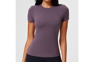 Women's Plus Size Sports Running Top Plain Brushed Fitness Women T-shirt Blank Short Sleeved Tight Fitting Wholesale Yoga Shirts
