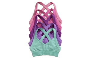 Yoga Top Women Gym Fitness Custom Logo Breathable Solid Color Purpose Turquoise Cross Back Sports Bra