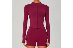 New Stand Quick Dry Tight Woman'S Sports Jackets Yoga Gym Slim Fit Running Tops