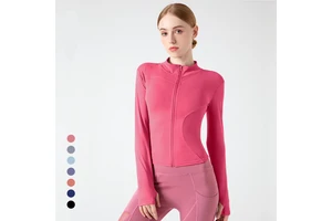 Long-sleeved tight yoga clothes for outer wear slimming and fitness running yoga sports jacket