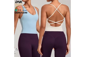 Q024S With Padded Cross Back High Support Yoga Tops U Neck Slim Athletic Tops Quick Dry Comfortable Sport Bra Top Fitness