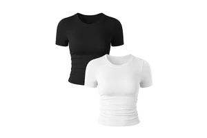 Hot Selling Short Sleeve Round Seamless Fitness Women's Yoga Crop Top