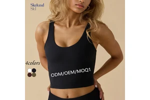 Breathable Padded Sports Vest Style Sports Bra Slim Fit Fitness Oriented with Racerback Design for Yoga Women's Vest