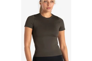 2026 Wholesale Women's Crew Neck Short Sleeve Yoga Top Breathable Solid Color Regular Fit Spandex Polyester Fitness Shirt 160g
