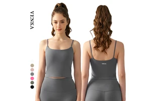 Women Sports Wear Sexy Sling U-Shaped Beautiful Back Fitness Vest Workout Top With Breast Pads Custom Lady Gym Yoga Tank Top