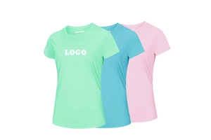 Women's UPF50+ Sun Protection Short Sleeve T-Shirt Waterproof Rash Guard Cooling Wear Anti-Sweat Polyester XL Fishing Shirts