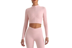 Training Long Sleeve Loose Fit Yoga Top Women Stand Collar Lightweight Seamless Breathable Spring Hoodies & Sweatshirts