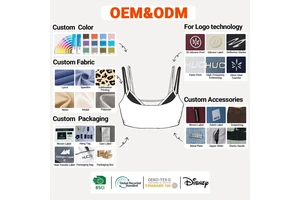 OEM ODM HUCAI Custom Polyester Spandex High Quality Scoop Neck Thin Strap Layered Double Layer Gym Yoga Top Sports Bra