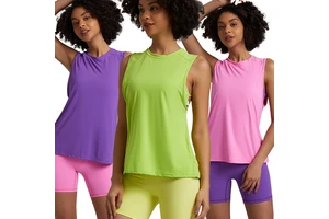 Women's Workout Sleeveless Outdoors T-Shirts Breathable Running Round Neck Sports Shirt on Yoga Wear