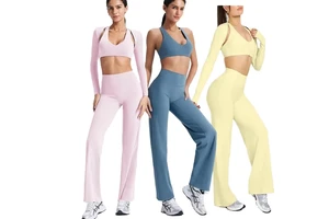 Women's Yoga Long Sleeve T-shirt Back Hollow Out Tight-fitting With Chest Pads Elastic Breathable Fitness Sports Leggings Sets