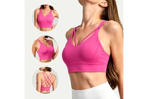 Private Label Factory Buttery Soft Breathable Yoga Bra Women Crisscross Back Medium for High Elasticity Front Activewear Gym
