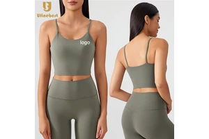 2026 Wholesale Round Neck Sport Bra Top Sportswear Women Spaghetti Strap Gym Backless Fitness Yoga Corset Fitness Crop Top